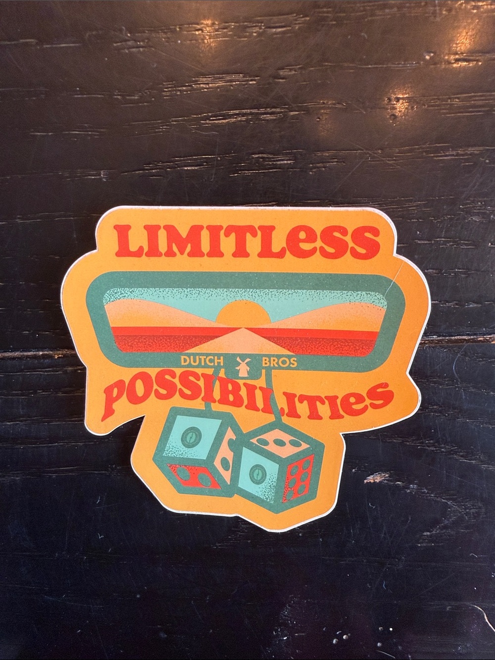 Dutch Bros Kids Sticker - Orange & Teal 'Limitless Possibilities'